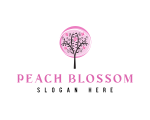 Pink Cherry Blossom Tree logo design