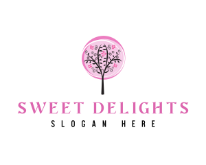 Pink Cherry Blossom Tree logo design