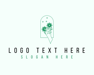 Hand - Organic Floral Hand logo design