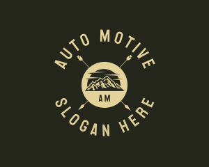 Rural Mountain Campsite Arrows Logo