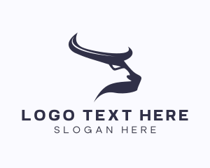 Vegan Meat - Bull Bison Horns logo design