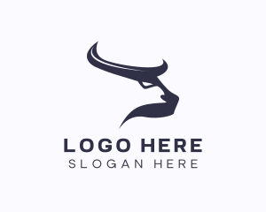 Cow - Bull Bison Horns logo design