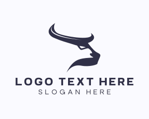 Buffalo - Bull Bison Horns logo design