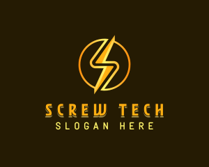 Tech Bolt Letter S logo design