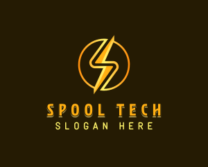 Tech Bolt Letter S logo design