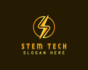 Tech Bolt Letter S logo design