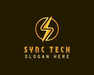 Tech Bolt Letter S logo design