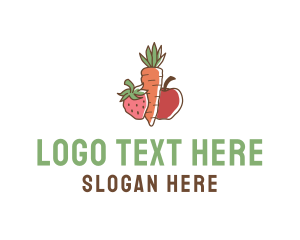 Whole Food - Fruit Vegetable Market logo design