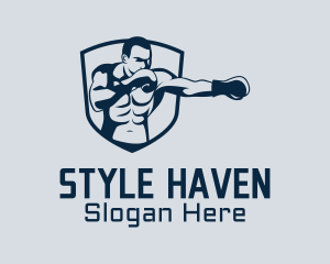 Boxing Trainer Badge Logo