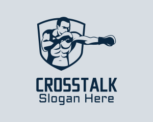 Boxing Trainer Badge Logo