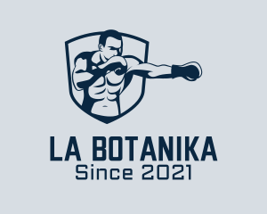 Man - Boxing Trainer Badge logo design