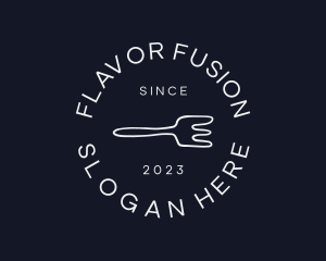 Taste - Fork Restaurant Circle logo design