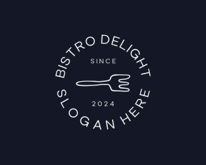 Fork Restaurant Circle logo design