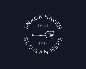 Fork Restaurant Circle logo design