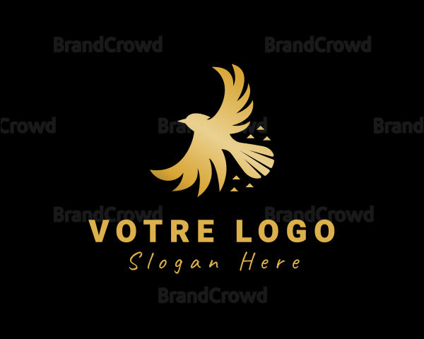 Golden Flying Bird Logo