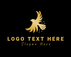 Pigeon - Golden Flying Bird logo design