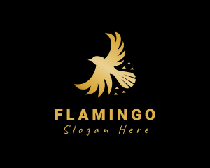 Golden Flying Bird Logo
