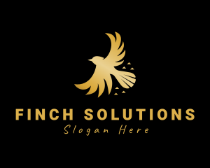 Finch - Golden Flying Bird logo design