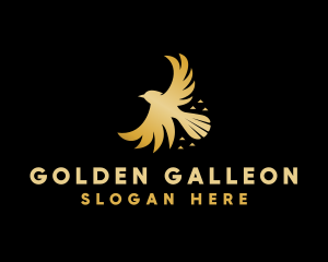 Golden Flying Bird logo design