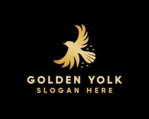 Golden Flying Bird logo design