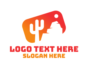 Negative Space - Gradient Desert Tag logo design