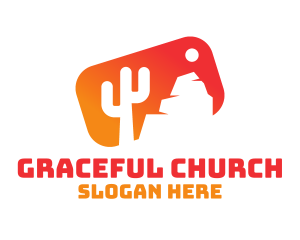 Succulent - Gradient Desert Tag logo design