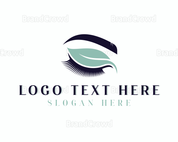 Eyebrow Eyelash Leaf Beautician Logo