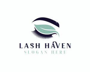 Eyebrow Eyelash Leaf Beautician  logo design