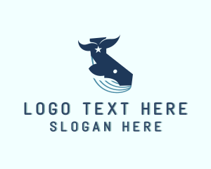 Usa - Star Blue Whale logo design