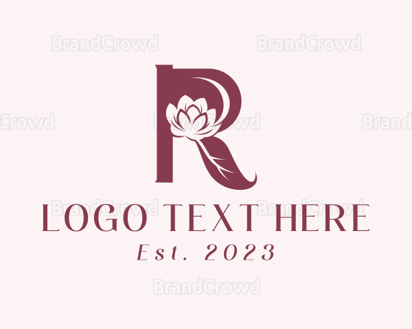 Lotus Flower Letter R Logo