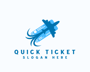 Ticket - Airplane Flight Ticket logo design