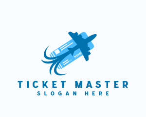 Ticket - Airplane Flight Ticket logo design