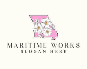 Missouri Hawthorn Flower Logo