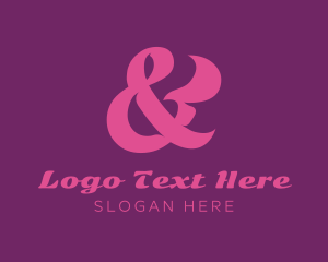 Monochrome - Pink Stylish Ampersand logo design