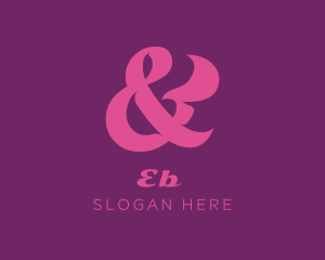Pink Stylish Ampersand Logo