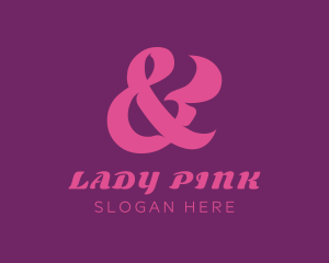 Pink Stylish Ampersand logo design