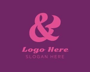 Makeup - Pink Stylish Ampersand logo design