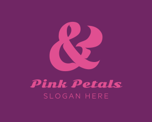 Pink Stylish Ampersand logo design