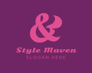 Fashionista - Pink Stylish Ampersand logo design