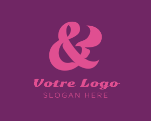 Lettering - Pink Stylish Ampersand logo design