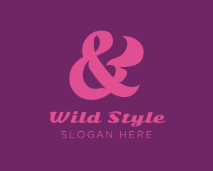 Pink Stylish Ampersand logo design