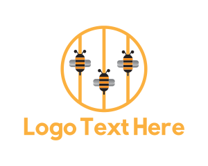 Guitar - Bee Music Strings logo design