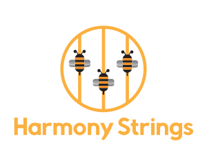 Bee Music Strings logo design