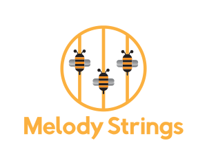 Bee Music Strings logo design