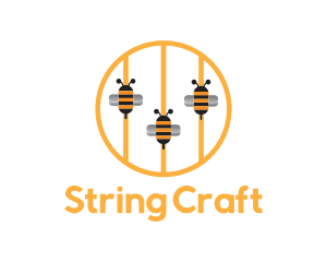 Bee Music Strings logo design