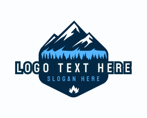Hiking Trail - Mountain Lake Forest logo design