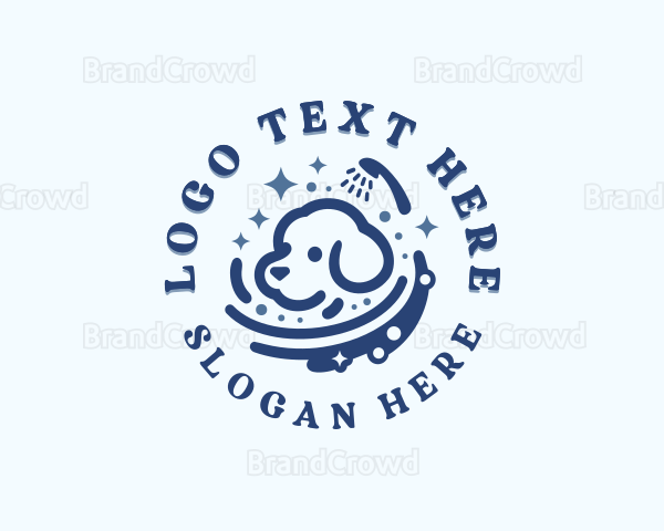 Dog Shower Grooming Logo