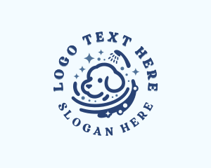 Dog Shower Grooming Logo