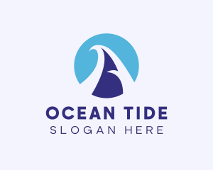 Tide - Wave Tide Letter A logo design