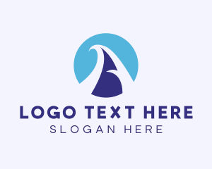 Letter - Ocean Wave Tide Letter A logo design